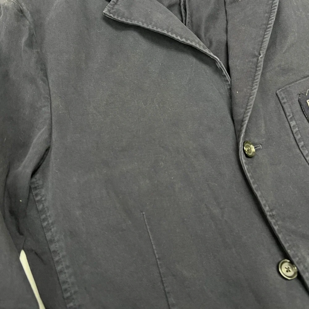 Polo Ralph Lauren Blazer Mens M Navy Blue Crest Patch Cotton Twill Sport Coat